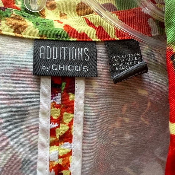 2 Additions by Chico’s Women’s Sz 3 Jacket’s Floral yellow orange tan pink - Picture 12 of 14